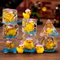 thumbnail image 2 of Polyhedral DND Dice Set, Transparent Resin RPG Dice with Yellow Duck Insert and Gold Numbers, Dice for Dungeons and Dragons Games, 2 of 5