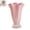 Pink, variant on Ruffled Vase Display with Wavy Rim, Hand Blown Glass Vase for Flowers, Blown Glass Decor Centerpiece with Ribbed Panels for Tabletop Shelf Mantel Home Decor