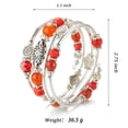 thumbnail image 5 of Fulu Autumn Pulseras Apilables Con Cuentas Para Mujer Boho Wrap Pulsera De Plata En Capas Joyería De Moda Regalos Para Ella (Naranja Brillante), 5 of 5