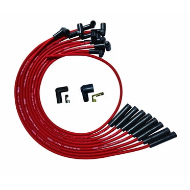 Moroso 52040 Ultra Series Spark Plug Wires – Red, For Big Block Chevy, Over Valve Cover Routing, HEI Distributor