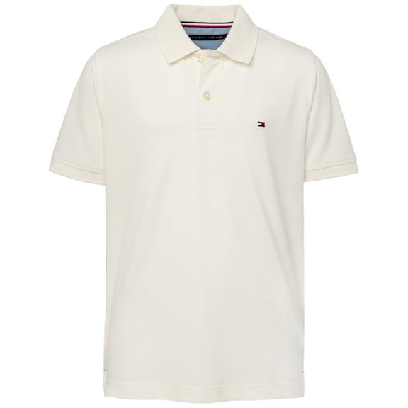 Polo Tommy Hilfiger Stretch Ivy para niños, color blanco, talla 8