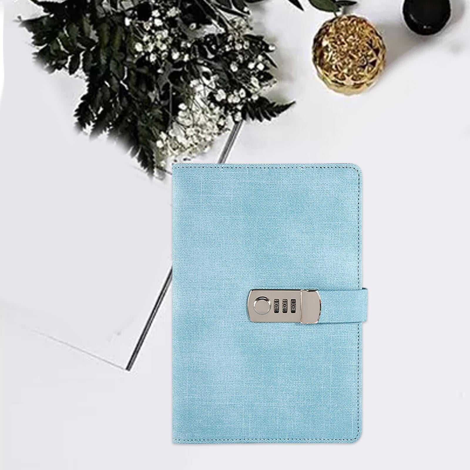 FVDPWYE Diary with Lock A5 200 Pages Notepad Lock Journal Planner Organizer Notebook Blue
