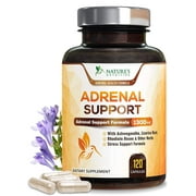 Nature's Nutrition Adrenal Support & Cortisol Manager Health Complex, 1300mg, 120 Ct