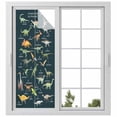thumbnail image 2 of Green Dinosaur Window Privacy Film, Vintage Letters Farm Animals Static Cling UV Sun Blocking Tint Film Heat Control Windows Films for Bedroom Bathroom, Window Stickers 23.6"x59", 2 of 8