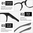 thumbnail image 4 of KOOSUFA Blue Light Blocking Reading Glasses +3.5 Round Women Men Light Weight Eyewear Reader Eyeglasses with Spring Hinge Matte black, 4 of 7