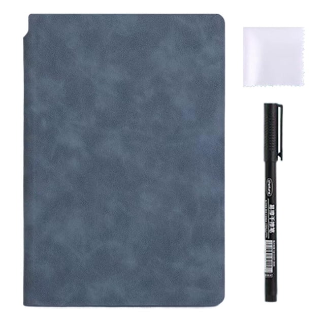 Carnet Tableau Blanc Réutilisable A5 avec Couverture en PU Renforcée / Bloc-Notes Portable Effaçable à Sec avec Marqueurs à Fort Contraste / Tableau Effaçable Anti-Ghosting pour Usage Professionnel à la Maison et au Bureau