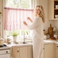 thumbnail image 6 of 70"X22"Boho Lace Window Curtain Valance Embroidered Solid Color Farmhouse Light Filtering Small Window Tier for Kitchen Living Room, 6 of 6