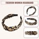 thumbnail image 5 of Diadema Ancha Elástica Unique Bargains con Nudo Patrón de Leopardo Marrón, 5 of 7