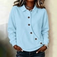 thumbnail image 2 of XuJwPNcy Womens Sweatshirt Lightweight Button Long Sleeve Tops Comfortable Collar Clothes Fall Fashion Outfit Clothing, 2 of 7