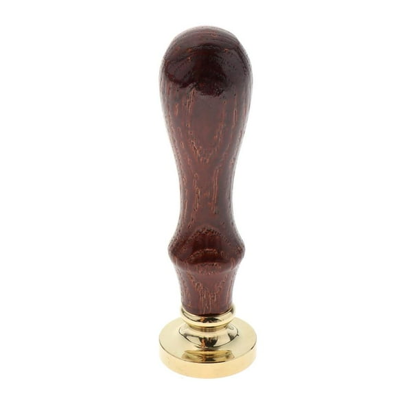 Sello De Cera Con Diseño De Gato Y Flores - Cabeza Extraíble De Latón, Mango De Madera, 2.5 Cm