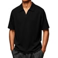 thumbnail image 2 of VgaVtl Summer Polo Mens Shirts Knit Short Sleeve Soft Relaxed Fit Business T Shirt for Men Plain Casual Collared, 2 of 9