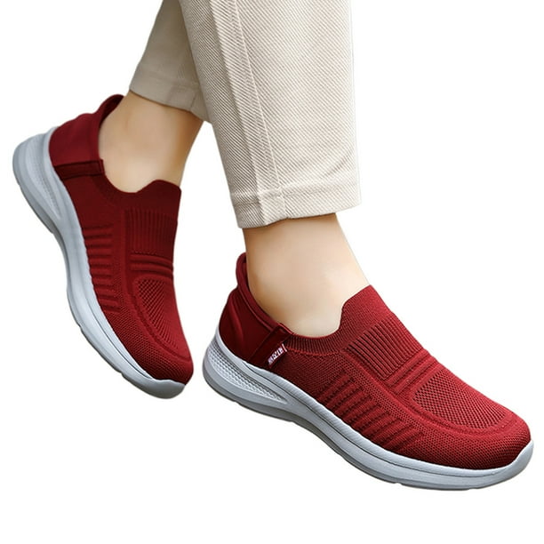 Zapatos Deportivos Sin Cordones para Transpirable Correr Senderismo