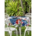 thumbnail image 3 of Outdoor Tablecloth with Umbrella Hole for Patio/Picnic/Party/Camping, 4th of July Waterproof Table Cloth Round Cover Washable, Independence Day Patriotic Flowers Dogs Grey (Dia 60"), 3 of 9