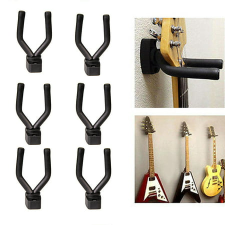 6 PACK Guitar Hanger for Wall Mount, Holder Hook Rack Stand Home Studio Display for Guitar Bass with Screws & Wall