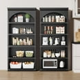 thumbnail image 6 of 69Inch Arched Bookshelf,5 Tier Wooden Farmhouse Bookcase with Wooden Base,Tall Bookshelves for Office Library Living Room,Black, 6 of 7