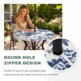 thumbnail image 4 of Round Outdoor Tablecloth with Umbrella Hole and Zipper, Navy Flowers Tablecloth with Elastic Waterproof, Country Plants Pastoral Botanical Vintage Patio Table Covers for 45" - 54" Picnic Pool Tables, 4 of 9