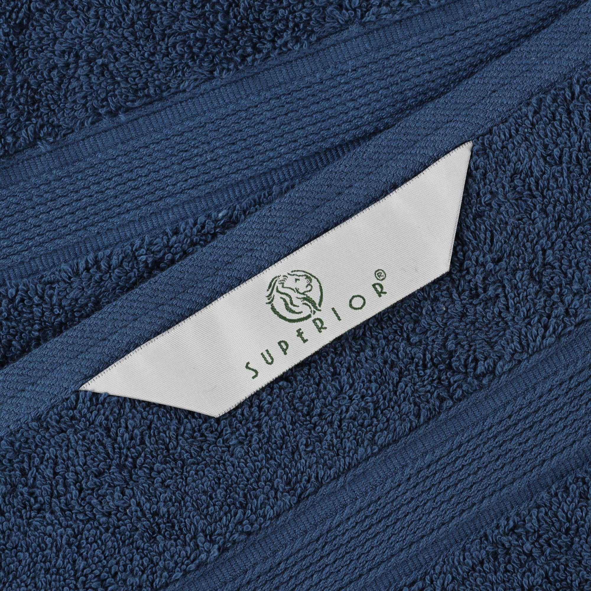 Superior Oregon Organic Cotton Medium Weight Bath Towels, 2-Piece Set, Navy Blue