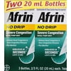 Afrin No Drip Severe Congestion Pump Mist Nasal Spray 20 ml - 2 Pack