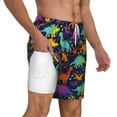 thumbnail image 3 of Goofa Colorful Dinosaur Printed Men's Swim Trunks Board Shorts Quick Dry Mens Swimming Trunks with Compression Liner,Breathable Fit Hawaii Beach Shorts-X-Large, 3 of 9