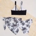 thumbnail image 4 of Splozh Bikinis for Teen Girls 3 Piece Swimsuit Set Stylish Tween Bathing Suits Bikini with Mesh Skirt Black,11-12 Years, 4 of 5