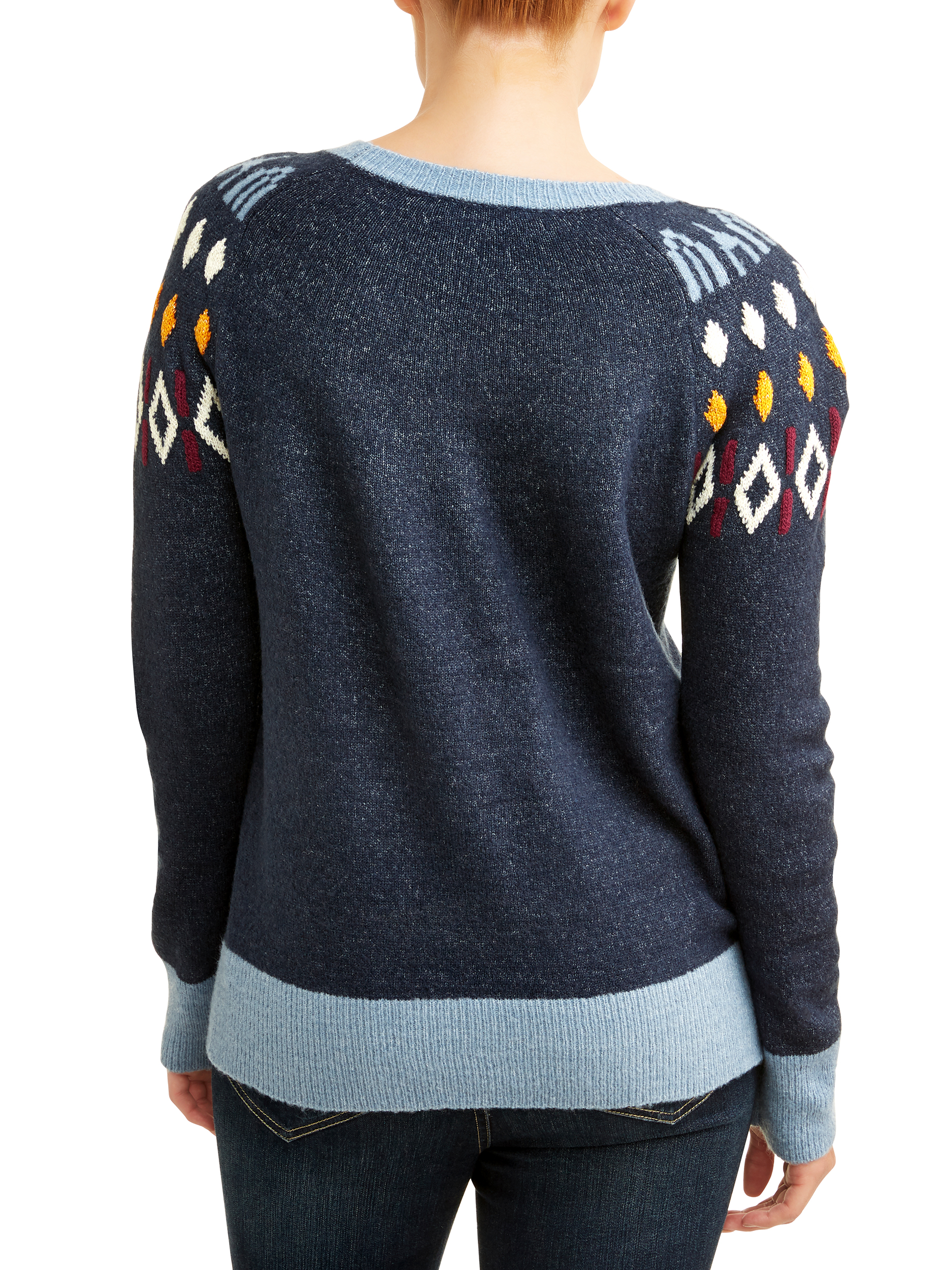Time and Tru Women's Fair Isle Pullover Sweater - image 2 of 5