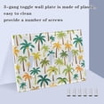 thumbnail image 3 of Yayeee Toggle Light Switch Wall Plate 2-Gang 4.56"x4.48" Decorative Outlet Cover, Colorful Palm Trees Pattern, 3 of 7