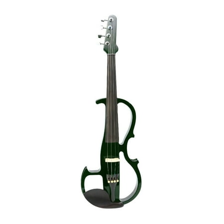 Siemonic 4/4 Electric Violin Green Solid Wood Silent with Case Nice Tone Full Size