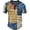 a-Blue17235, variant on VNKIDY Mens Patchwork Waffle Knit Henley Shirt Short Sleeve Button Neck Curved Hem Casual TShirts For Daily Wear Brown L