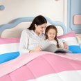 thumbnail image 5 of Erosebridal Minimalist Stripe 7-Piece Twin Bedding,Mid-Century Lines Bedding Comforter Set,Pink Reversible, 5 of 7