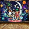 thumbnail image 3 of Blacklight Trippy Space Mushroom Tapestry, UV Reactive Astronaut Alien Planet Tapestry Wall Hanging for Bedroom, Black light Funny Universe Galaxy Tapestries Poster College Dorm Home Decor,60X51IN, 3 of 3