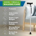 thumbnail image 2 of Bastón HoneyBull | Bastones de una sola punta para hombres y mujeres, plegables, ajustables, resistentes hasta 113 kg, bastones para personas mayores (plateados), 2 of 5