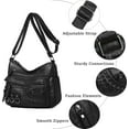 thumbnail image 4 of Womens Leather Handbag Multi-Pocket Crossbody Bag Waterproof Hobo Shoulder Bag with Adjustable Shoulder Strap, 4 of 7