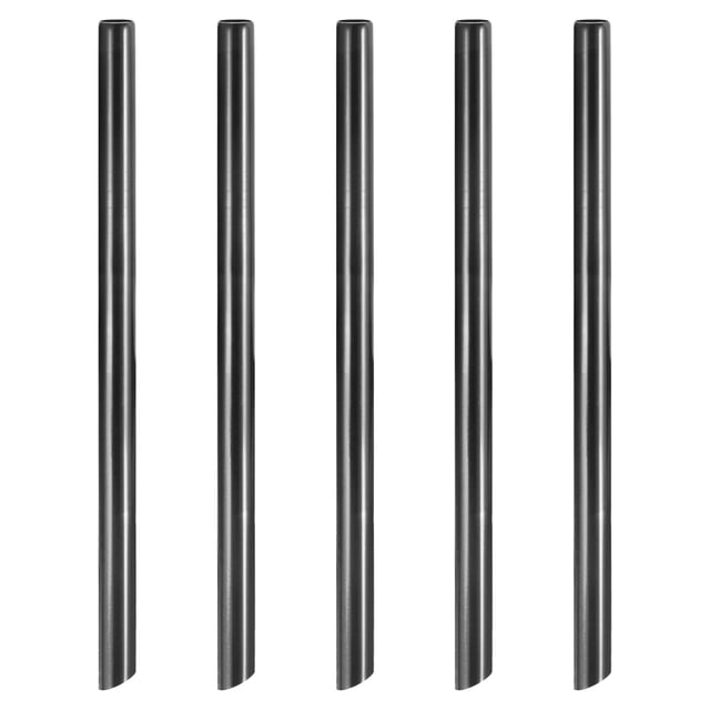 Unique Bargains 5Pack 8.5' Bevel End Stainless Steel Straws Reusable Metal Straw, Black