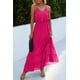 thumbnail image 5 of Vestido maxi sin mangas con tirantes finos PRETTYGARDEN color rosa oscuro talla M, 5 of 5