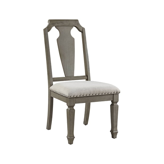 Zumala Beige Linen & Weathered Oak Finish Side Chair (Set of 2)