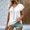 White, variant on ClodeEU Women's V-Neck Short Sleeve Solid Color Summer T-Shirt with Button Watermelon Red,Womens Plus XXL