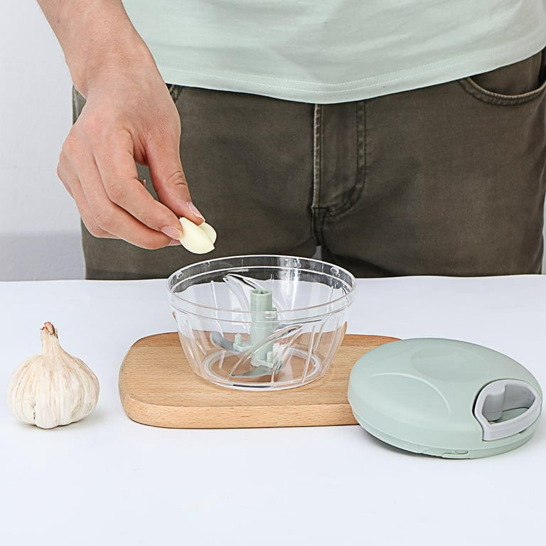 SHELLTONTECH Manual Food Chopper - Mini Hand Pull Food Processor Garlic  Press Mincer Vegetable Grinder for Meat Nuts Pepper, BPA Free/Durable 
