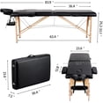 thumbnail image 3 of Yaheetech Massage Table Portable Lash Beds Spa Bed Massage Couch Foldable Spa Tables Adjustable 2 Fold with Non-Woven Bag 24 inch, Black, 3 of 9