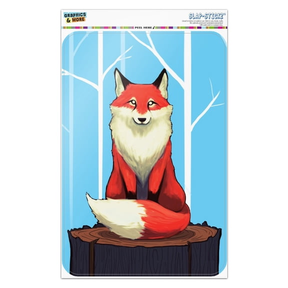 Fox on Tree Stump Home Business Office Sign