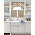 thumbnail image 3 of Brown Floral Swag Kitchen Curtains Sets for Windows 24 Inch Length, Vintage Rustic Flowers Botanical Spring Short Window Curtain Panels Swags Valances and Tiers 3 Piece Set for Cafe/Dining Room, 3 of 5