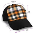 thumbnail image 2 of Yiaed Orange Plaid Print Baseball Cap Dad Hat Polo Style Plain Blank Adjustable Size, 2 of 5