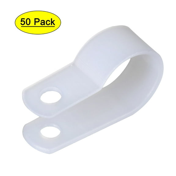 50Pcs Nylon R-type Cable Clamp Organizer Cord Clips for Wire Management 15mm