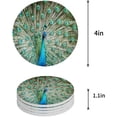 thumbnail image 1 of FMSHPON Peacock Set of 8 Round Coaster for Drinks, Absorbent Ceramic Stone Coasters Cup Mat with Cork Base for Home Kitchen Room Coffee Table Bar Decor, 1 of 4