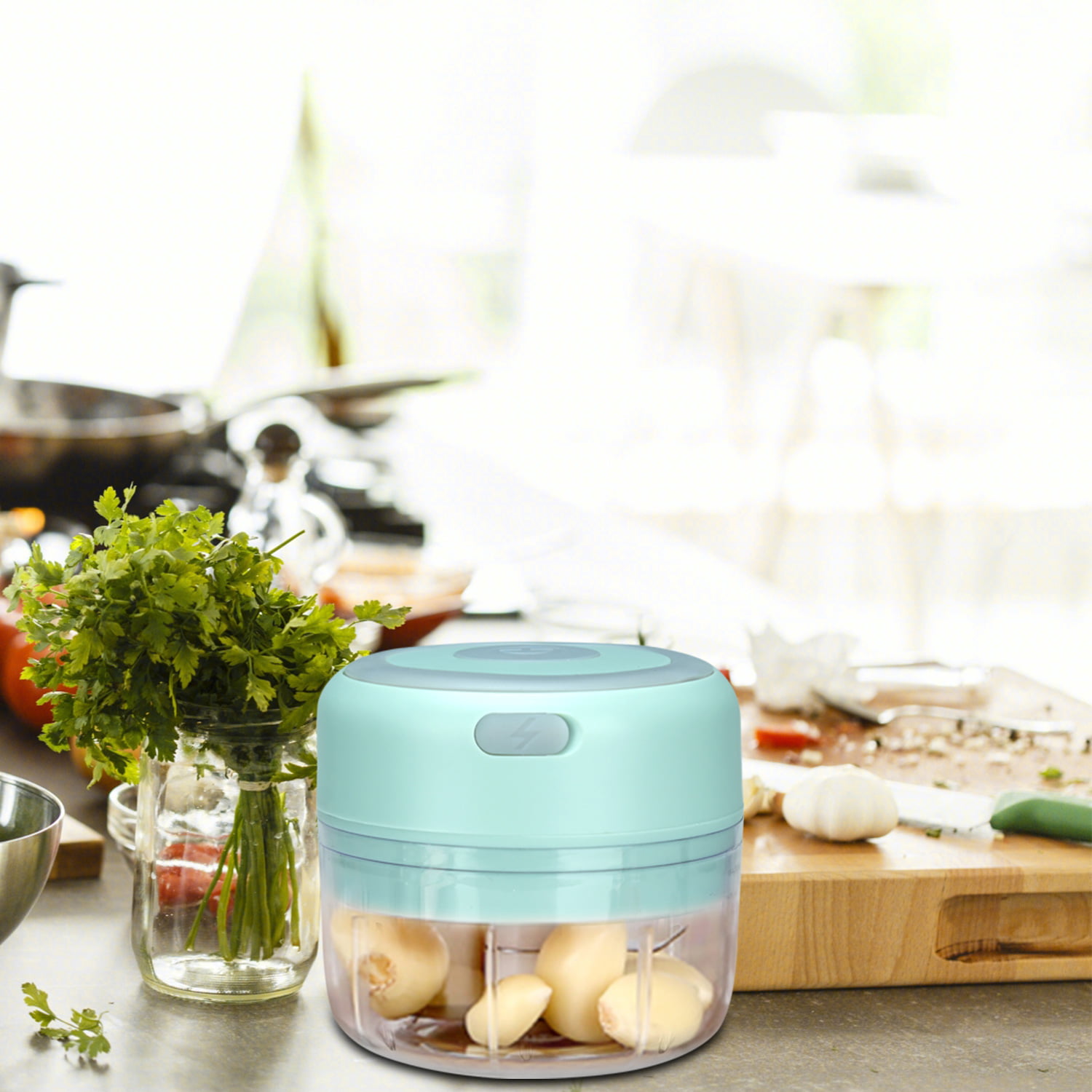  Electric Mini Garlic Chopper, 350ml USB Rechargeable Portable  Electric Food Chopper,Wireless Small Food Processor for Chopping Garlic,  Ginger, Chili, Minced Meat, Onion, Etc Kitchen Tools-350ml,2.0: Home &  Kitchen