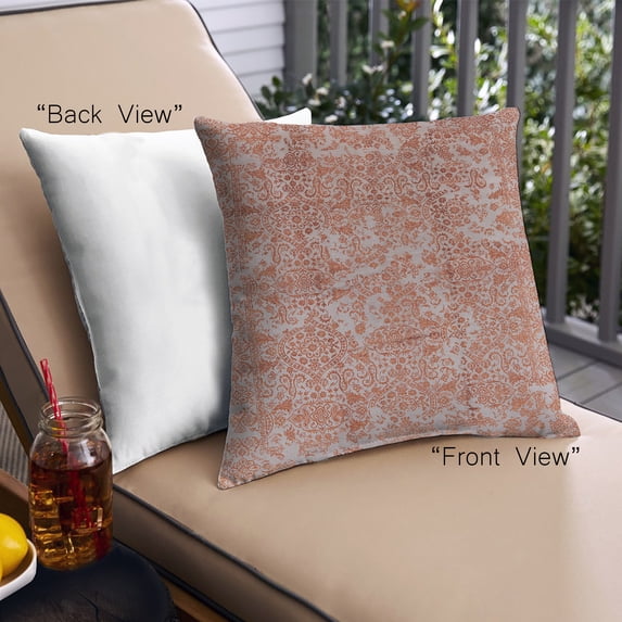 Ahgly Company Outdoor Square Mid-Century Modern Throw Pillow, 18 inch by 18 inch