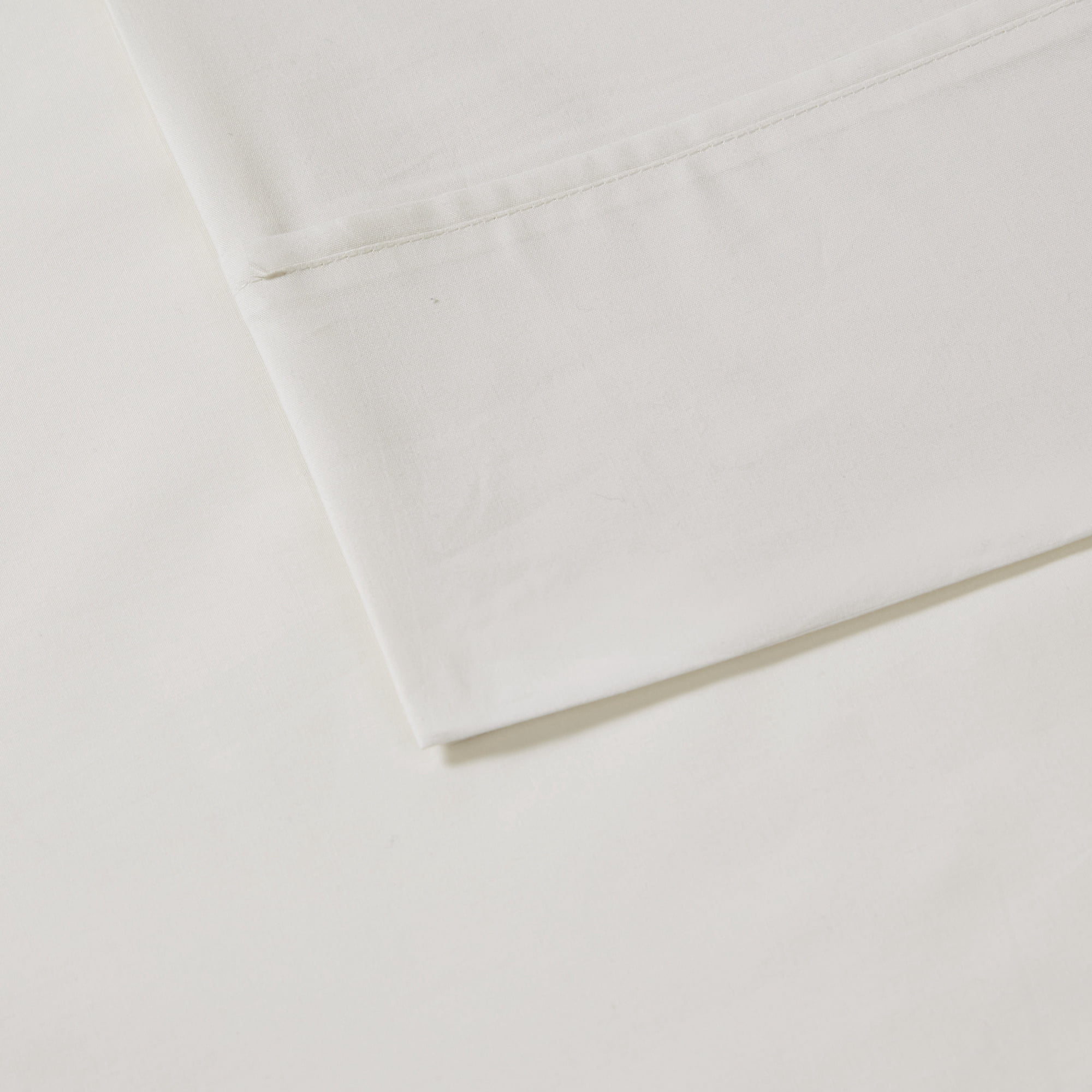 Comfort Classics 200 Thread Count Relaxed Cotton Percale Sheet Set, Ivory, Twin