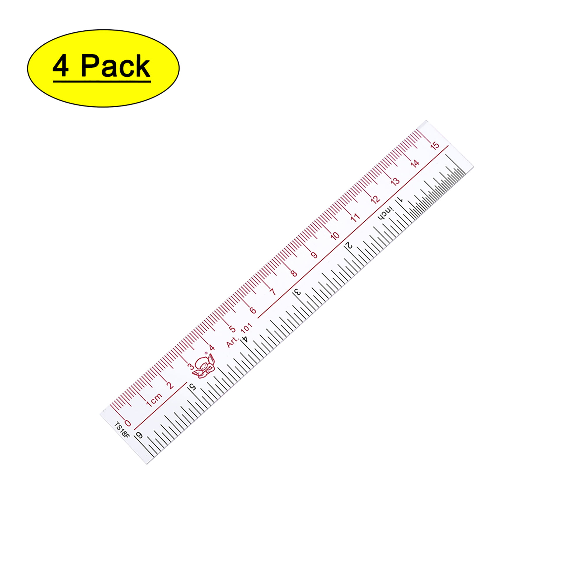 W-20 Translucent Color Inches/Metric Details about    6" 10ths Transparent Graph Ruler 