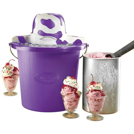 Nostalgia Electrics 4-Quart Purple Cow Electric Ice Cream Maker ...