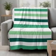 thumbnail image 2 of Green Ombre Grey Striped Blanket Soft Cozy Warm Throw Blanket for Couch, Plush Fuzzy Flannel Fleece Blankets for Sofa, Farmhouse Stripe Modern Bed Blankets Lightweight Gifts for Women, 40"x60", 2 of 9