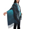 thumbnail image 4 of Sikiie Vintage Blue Pattern Whale Shawl Wraps Big Scarf Tassel Fall Winter Thick Scarf Warm Shawl Women Fall Gifts, 4 of 8